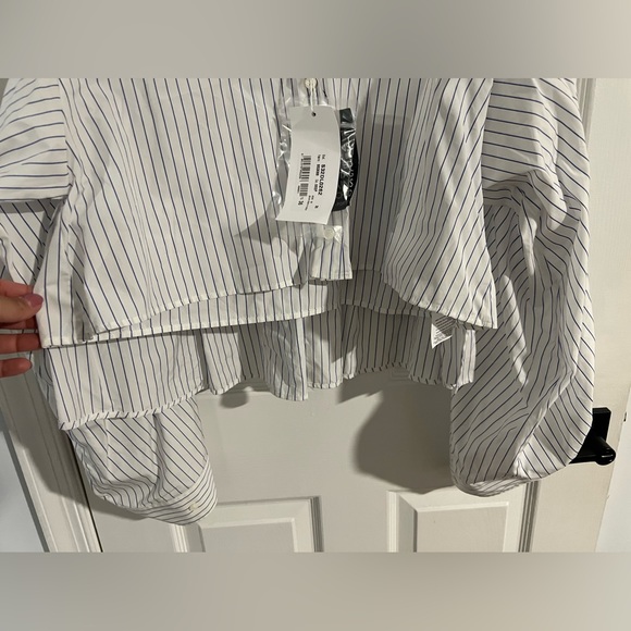 BNWT MM6 Maison Margiela CROPPED PINSTRIPE poplin SHIRT size 36 Net-a-porter - Picture 8 of 11
